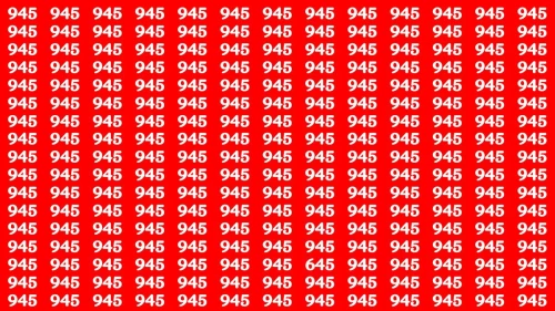 Optical Illusion Eye Test: If you have Eagle Eyes Find the Number 645 among 945 in 18 Secs