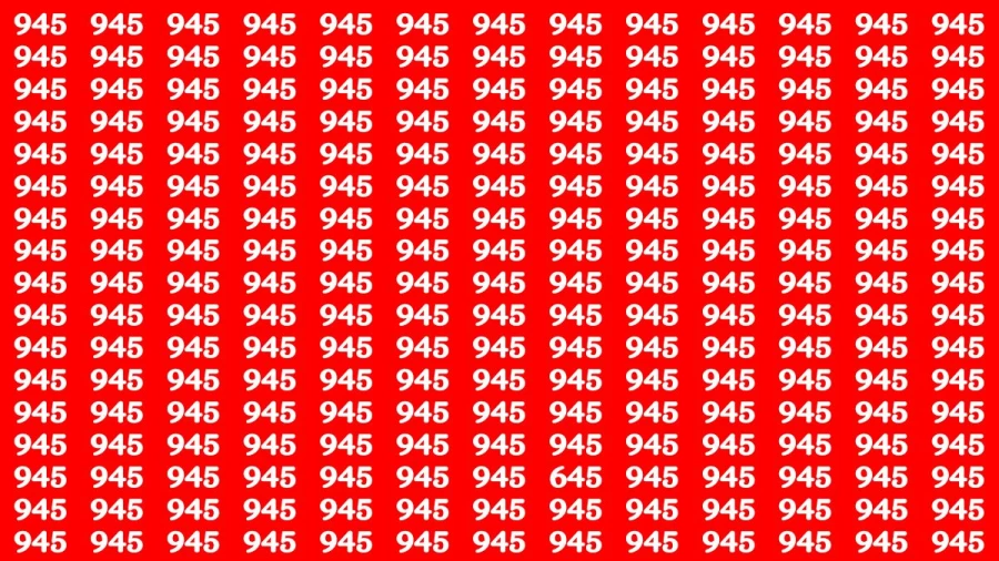 Optical Illusion Eye Test: If you have Eagle Eyes Find the Number 645 among 945 in 18 Secs