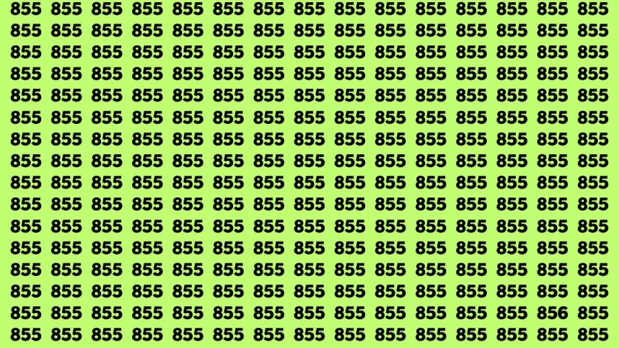 Observation Visual Test: If you have Sharp Eyes Find the Number 856 among 855 in 20 Secs