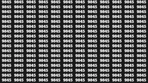 Optical Illusion Brain Challenge: If you have Sharp Eyes Find the Number 9846 among 9845 in 15 Secs