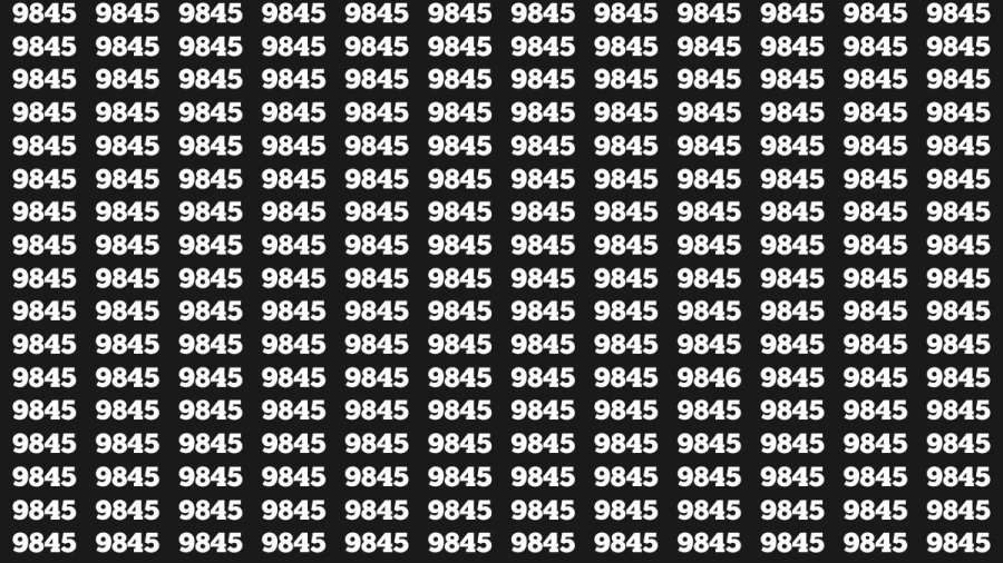 Optical Illusion Brain Challenge: If you have Sharp Eyes Find the Number 9846 among 9845 in 15 Secs