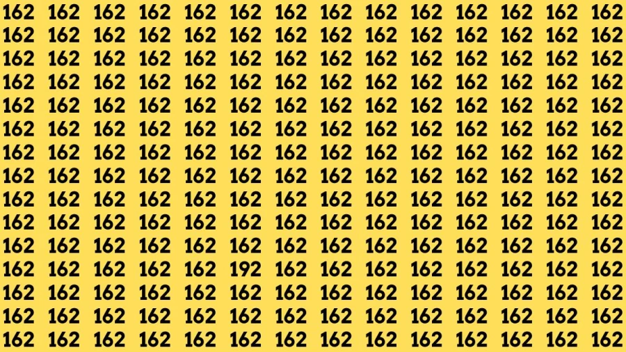 Observation Find it Out: If you have Eagle Eyes Find the Number 192 among 162 in 15 Secs