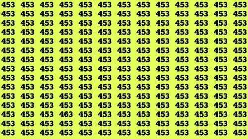 Observation Visual Test: If you have Sharp Eyes Find the Number 463 among 453 in 20 Secs