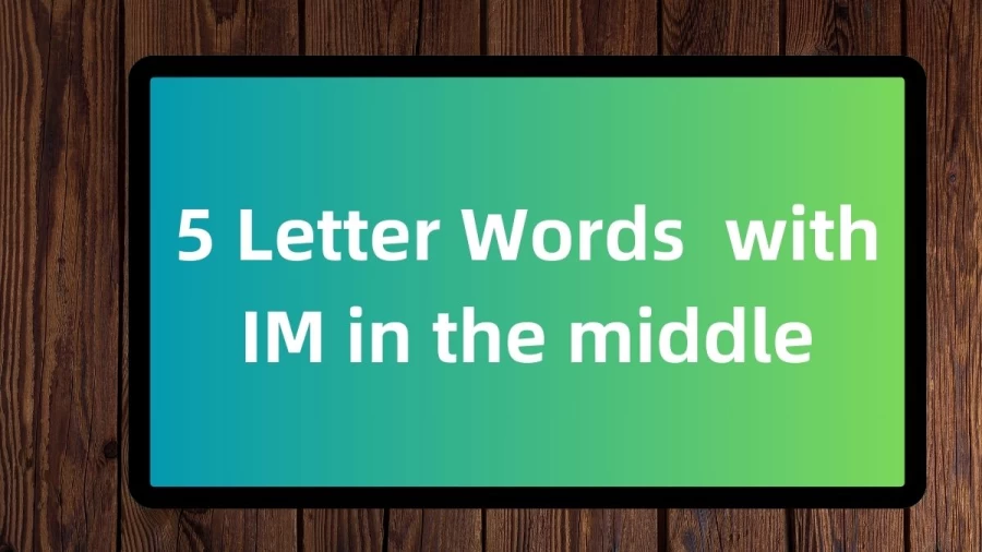 5 Letter Words with IM in the middle, List Of 5 Letter Words with IM in the middle