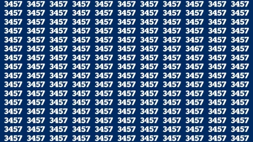 Optical Illusion Brain Challenge: If you have Sharp Eyes Find the Number 3467 among 3457 in 15 Secs