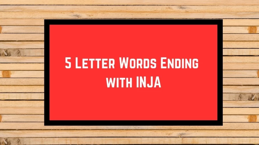 5 Letter Words Ending with INJA, List Of 5 Letter Words Ending with INJA