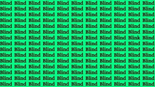 Observation Visual Test: If you have Eagle Eyes Find the word Blink among Blind in 17 Secs