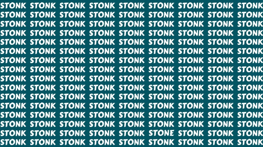 Test Visual Acuity: If you have Eagle Eyes Find the Word Stone among Stonk in 14 Secs