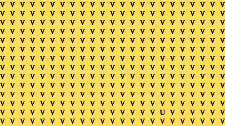 Optical Illusion Brain Challenge: If you have Hawk Eyes Find the Letter U among V in 10 Secs