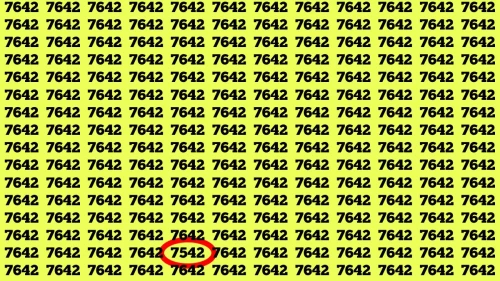 Visual Test: If you have 50/50 Vision Find the Number 7542 among 7642  in 15 Secs