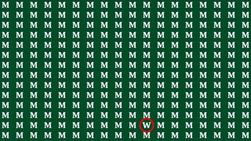 Observation Visual Test: If you have Hawk Eyes Find the Letter W among M in 10 Secs
