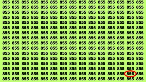 Observation Visual Test: If you have Sharp Eyes Find the Number 856 among 855 in 20 Secs