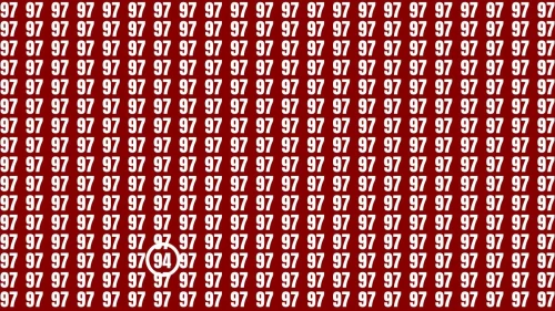 Observation Brain Challenge: If you have Eagle Eyes Find the Number 94 among 97 in 12 Secs